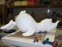 Pingouin en sculpture polystyrène.