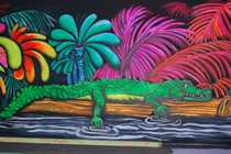 Fresque fluorescente : crocodile