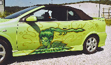 Peinture personnalisée sur voiture : 'Fast and Furious'.